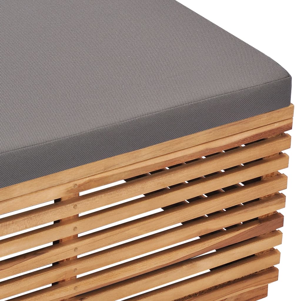 Tuintafel en voetensteun met donkergrijs kussen teakhout is nu te koop bij PeponiXL, paradijselijk wonen!