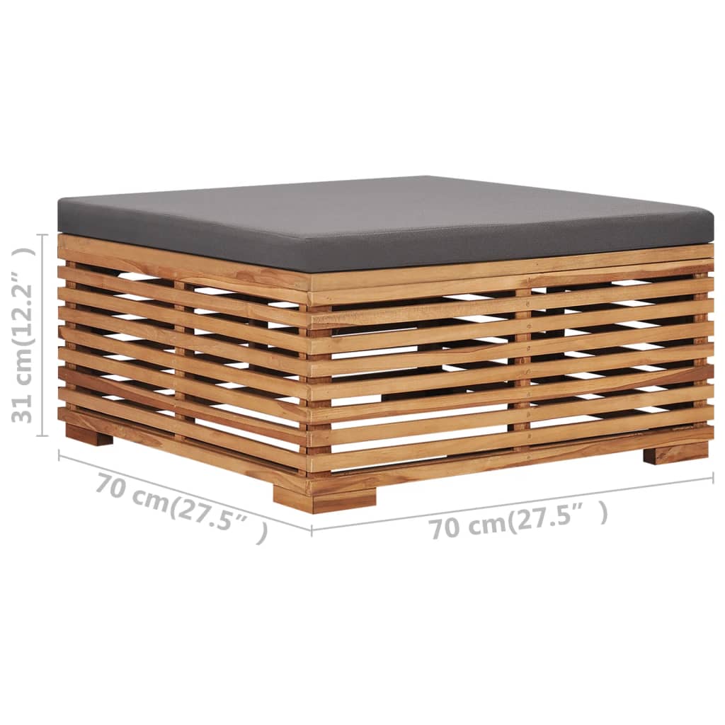 Tuintafel en voetensteun met donkergrijs kussen teakhout is nu te koop bij PeponiXL, paradijselijk wonen!