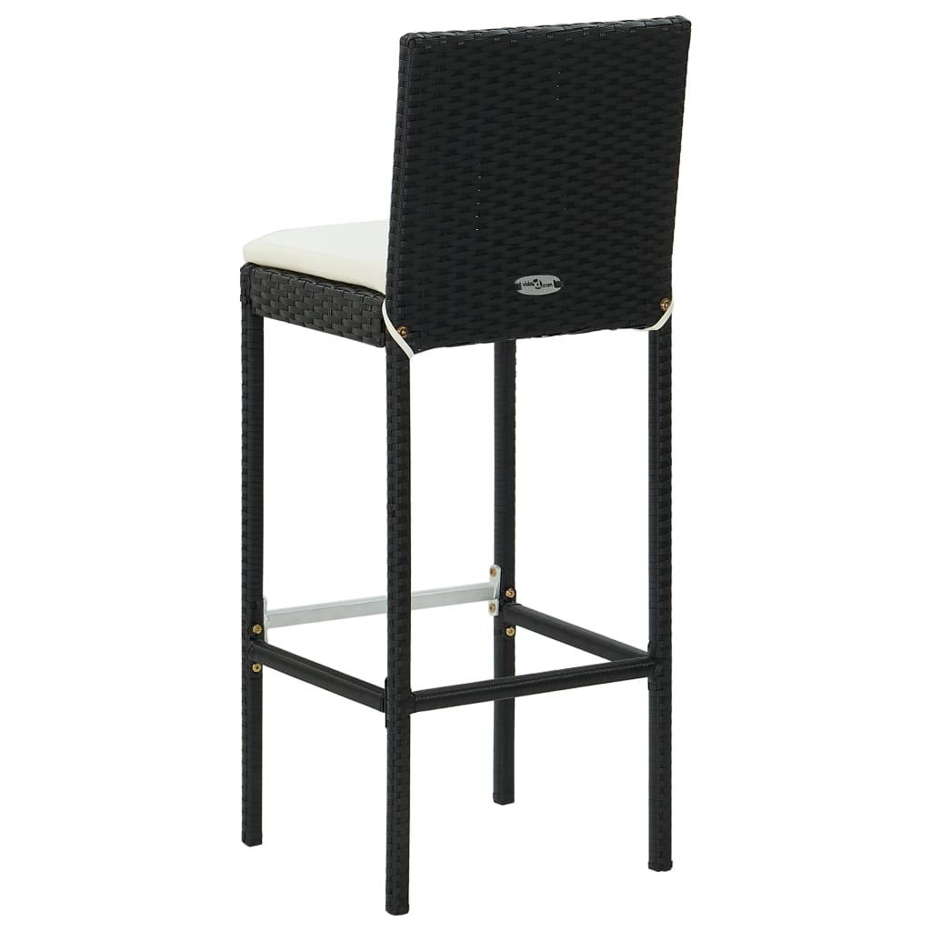 3-delige Tuinbarset met kussens poly rattan zwart is nu te koop bij PeponiXL, paradijselijk wonen!