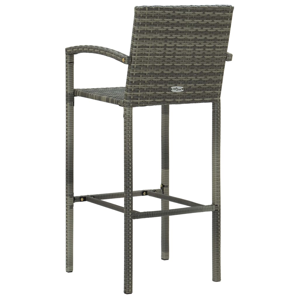 3-delige Tuinbarset poly rattan grijs is nu te koop bij PeponiXL, paradijselijk wonen!