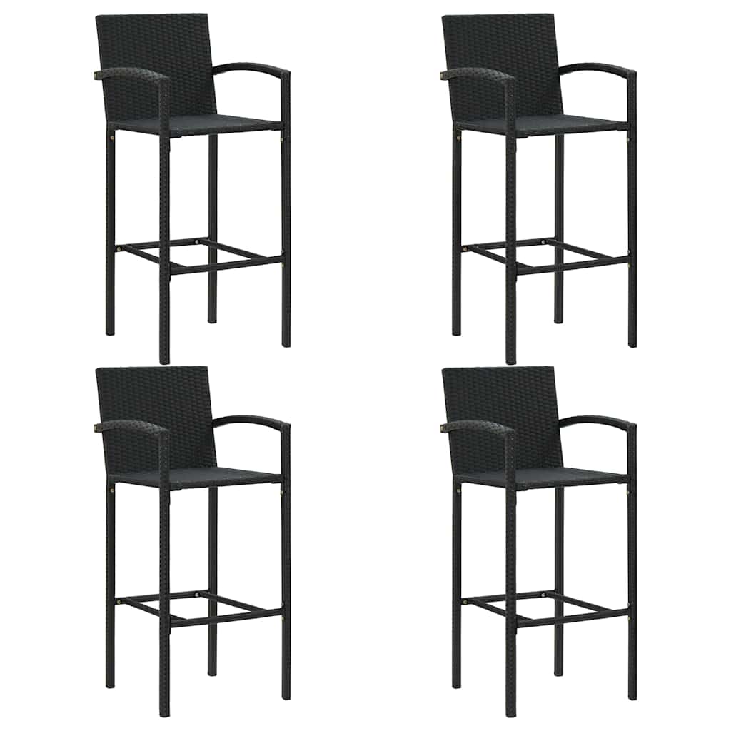 5-delige Tuinbarset poly rattan zwart is nu te koop bij PeponiXL, paradijselijk wonen!