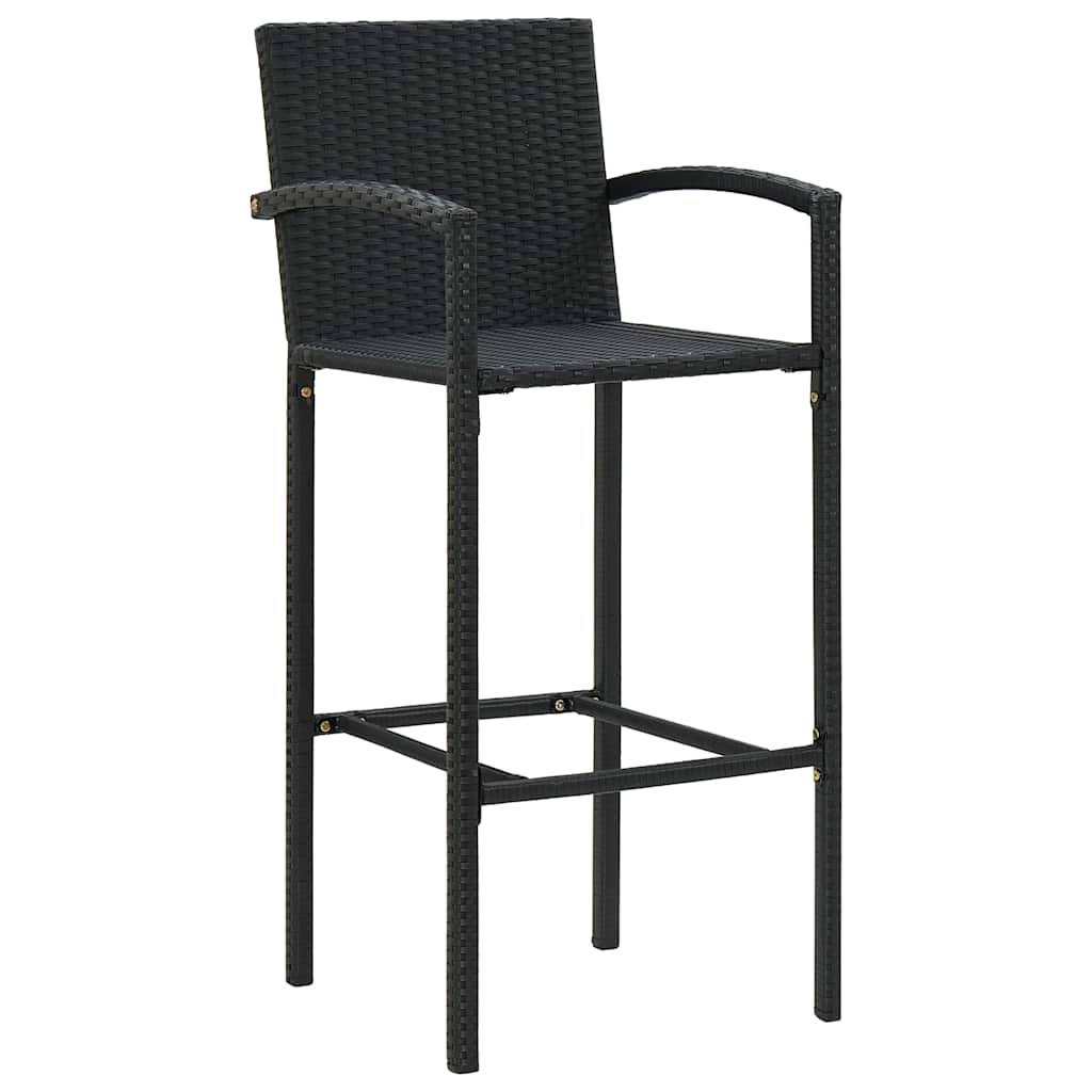5-delige Tuinbarset poly rattan zwart is nu te koop bij PeponiXL, paradijselijk wonen!