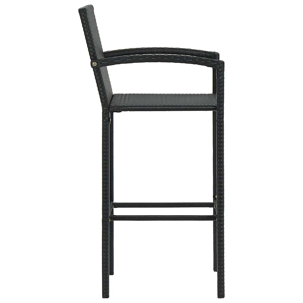 5-delige Tuinbarset poly rattan zwart is nu te koop bij PeponiXL, paradijselijk wonen!