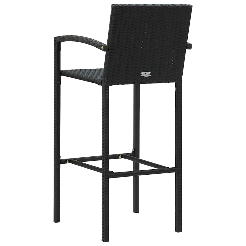 5-delige Tuinbarset poly rattan zwart is nu te koop bij PeponiXL, paradijselijk wonen!