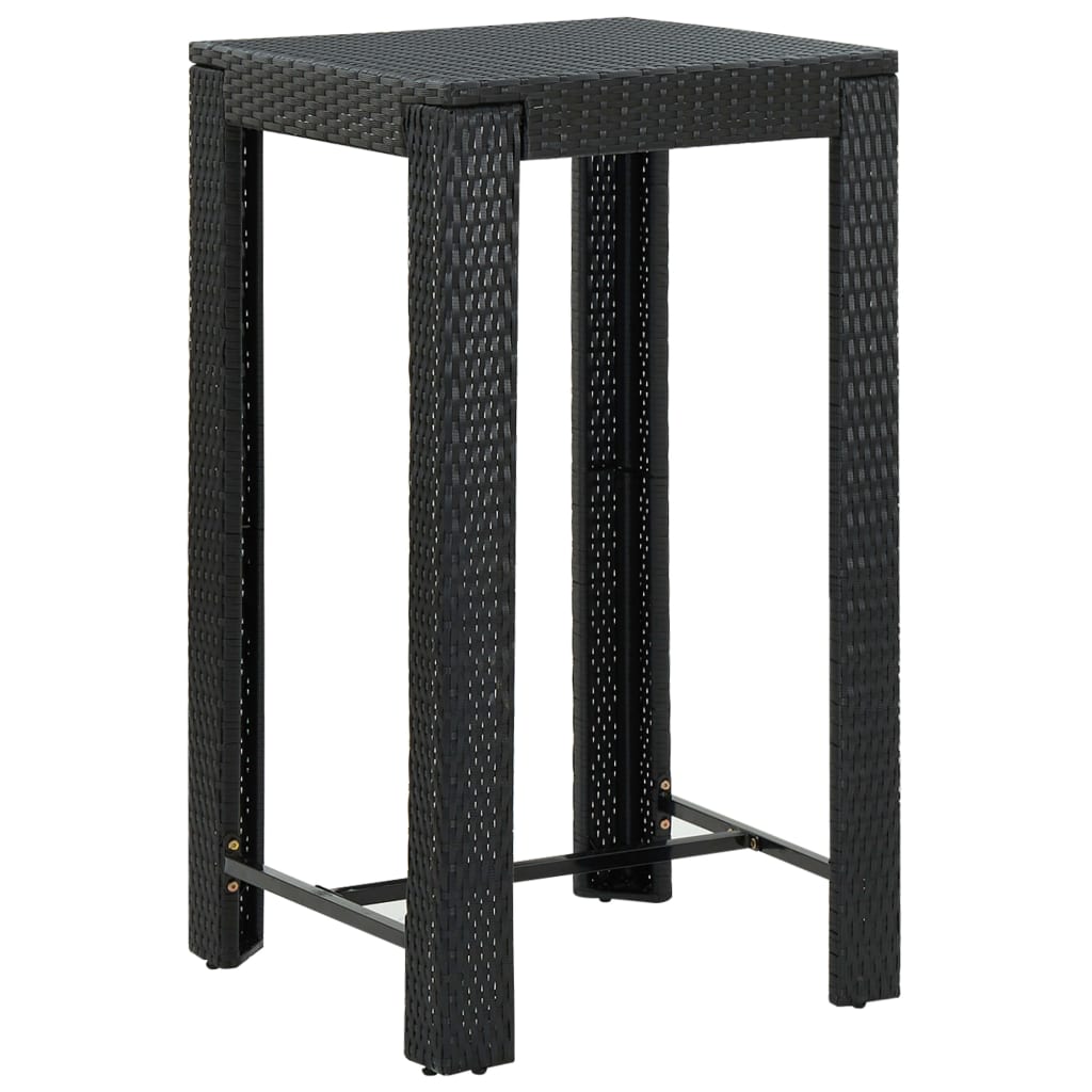 3-delige Tuinbarset met kussens poly rattan zwart is nu te koop bij PeponiXL, paradijselijk wonen!