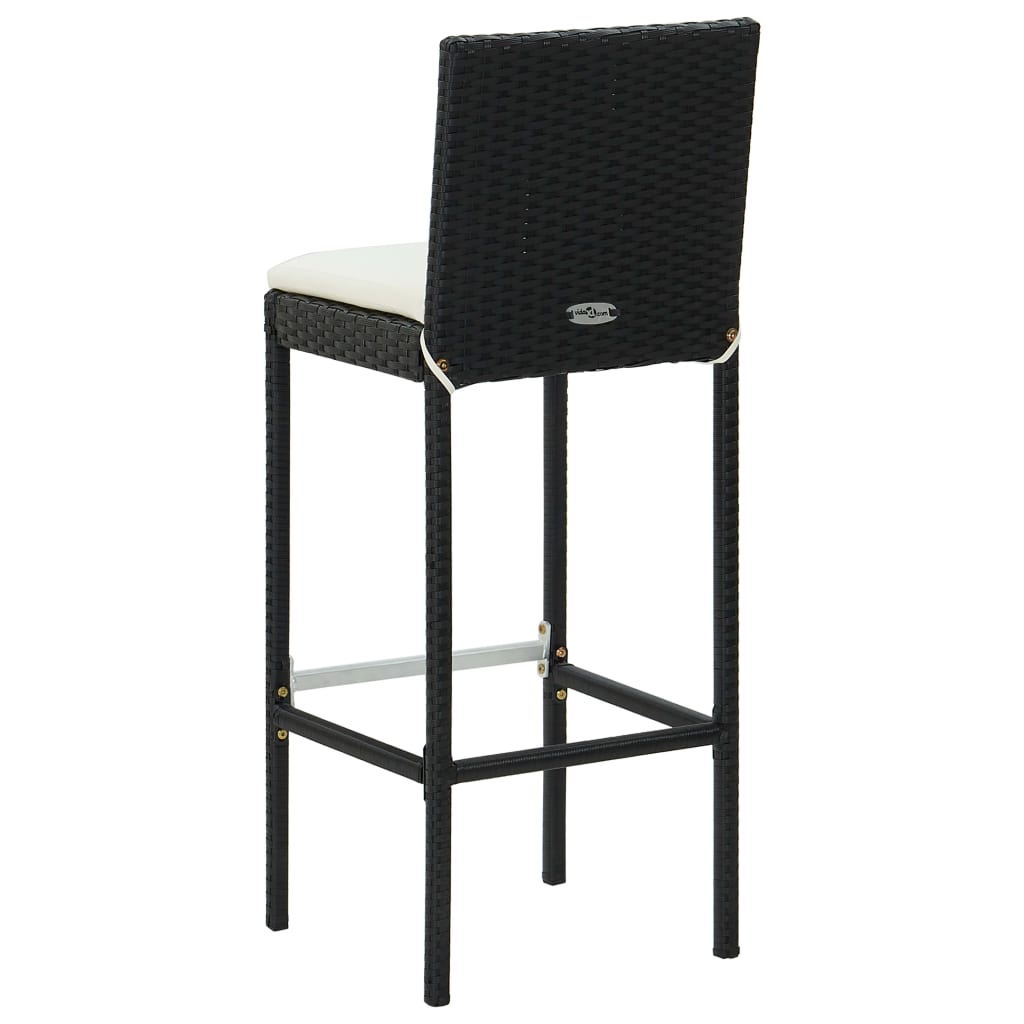 5-delige Tuinbarset met kussens poly rattan zwart is nu te koop bij PeponiXL, paradijselijk wonen!