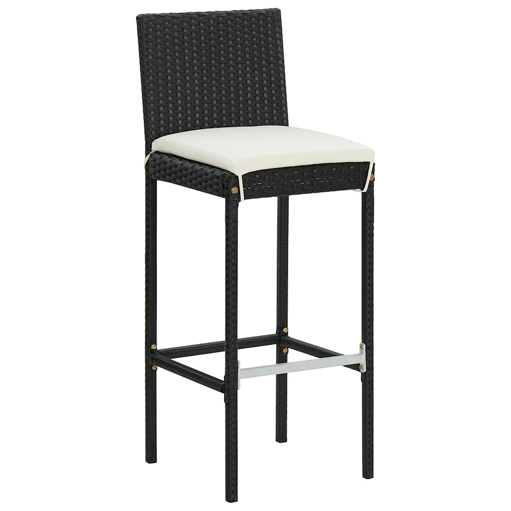 7-delige Tuinbarset met kussens poly rattan zwart is nu te koop bij PeponiXL, paradijselijk wonen!