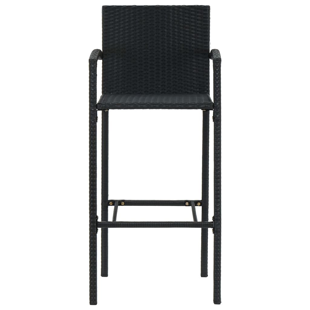 7-delige Tuinbarset met armleuningen poly rattan zwart is nu te koop bij PeponiXL, paradijselijk wonen!