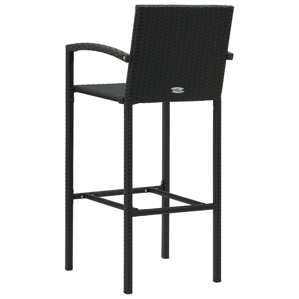 7-delige Tuinbarset met armleuningen poly rattan zwart is nu te koop bij PeponiXL, paradijselijk wonen!