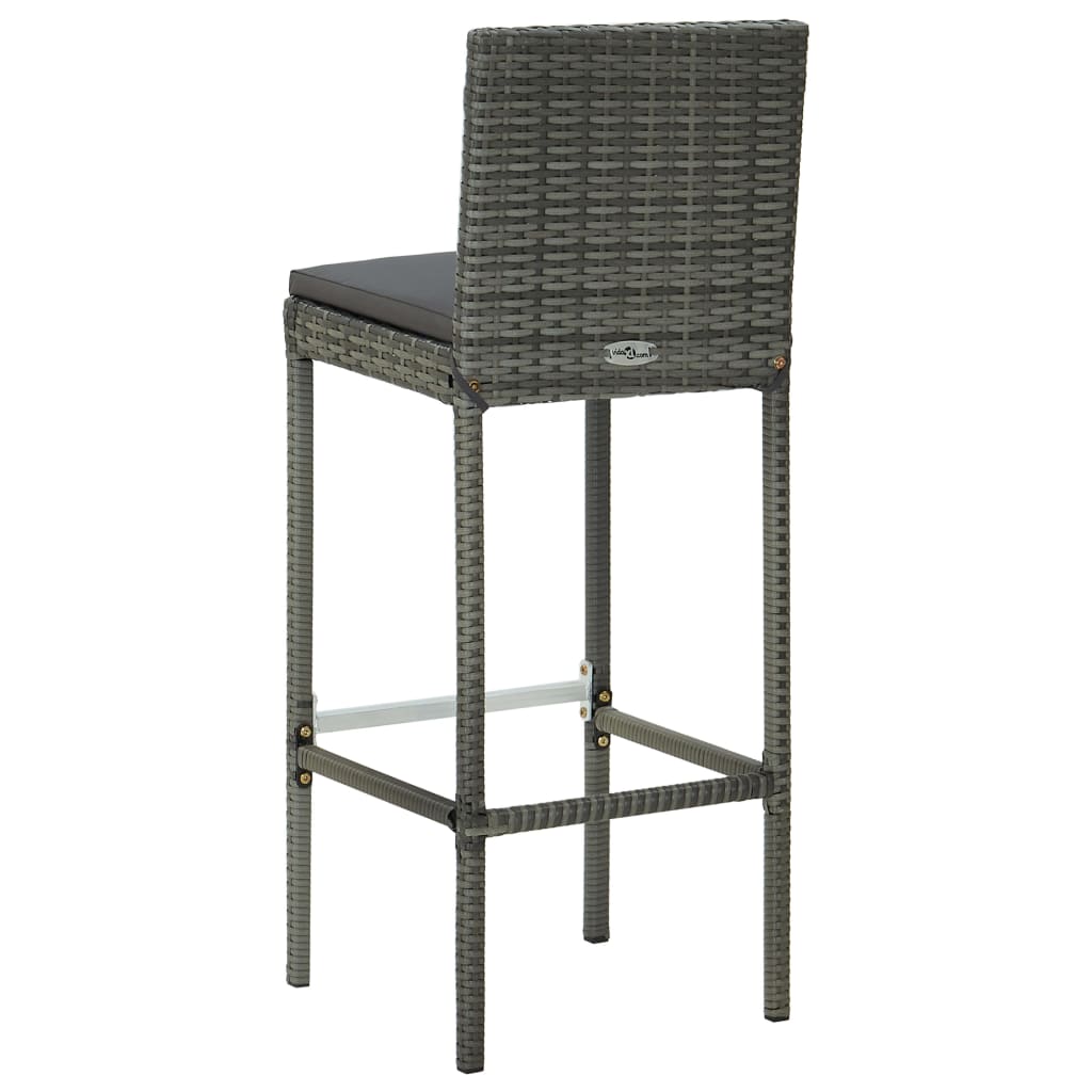 5-delige Tuinbarset met kussens poly rattan grijs is nu te koop bij PeponiXL, paradijselijk wonen!