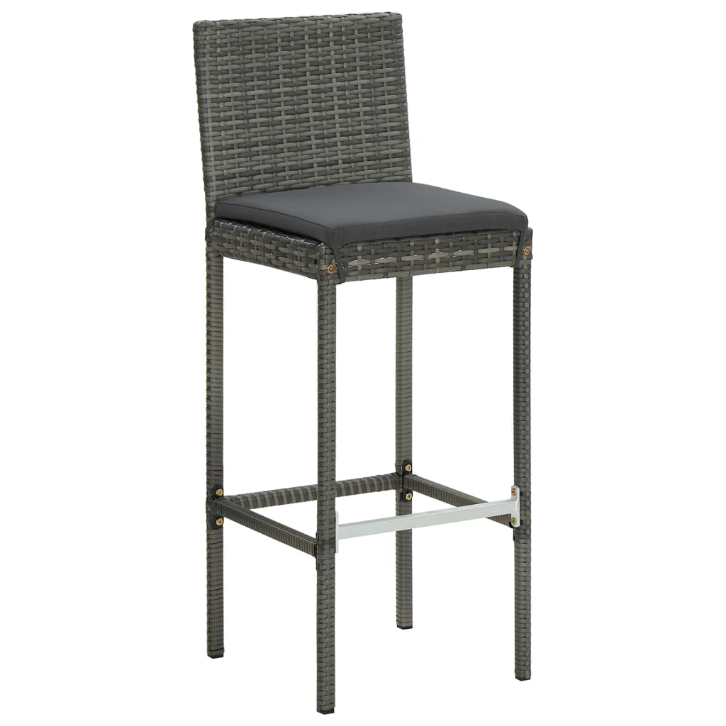 5-delige Tuinbarset met kussens poly rattan grijs is nu te koop bij PeponiXL, paradijselijk wonen!