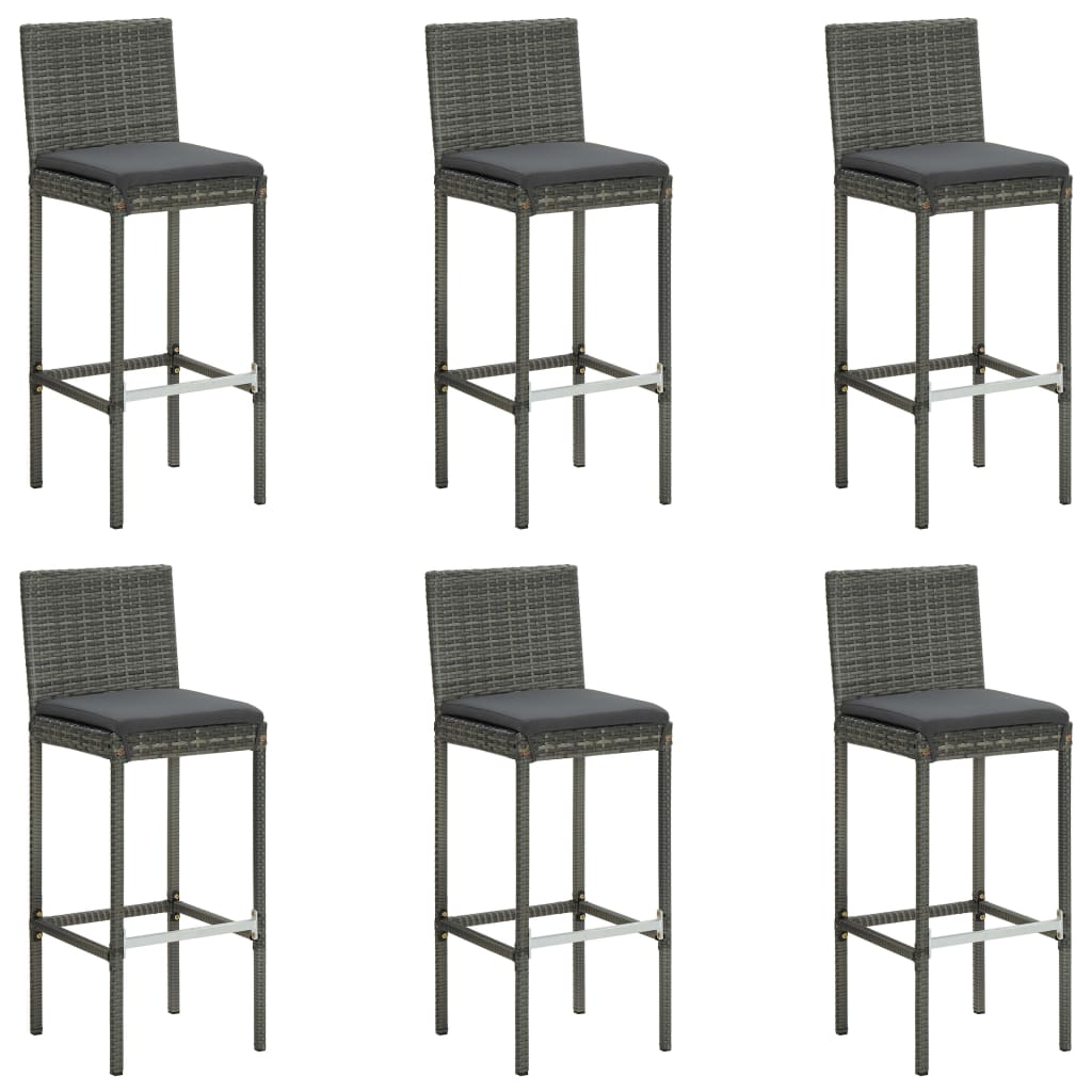 7-delige Tuinbarset met kussens poly rattan grijs is nu te koop bij PeponiXL, paradijselijk wonen!