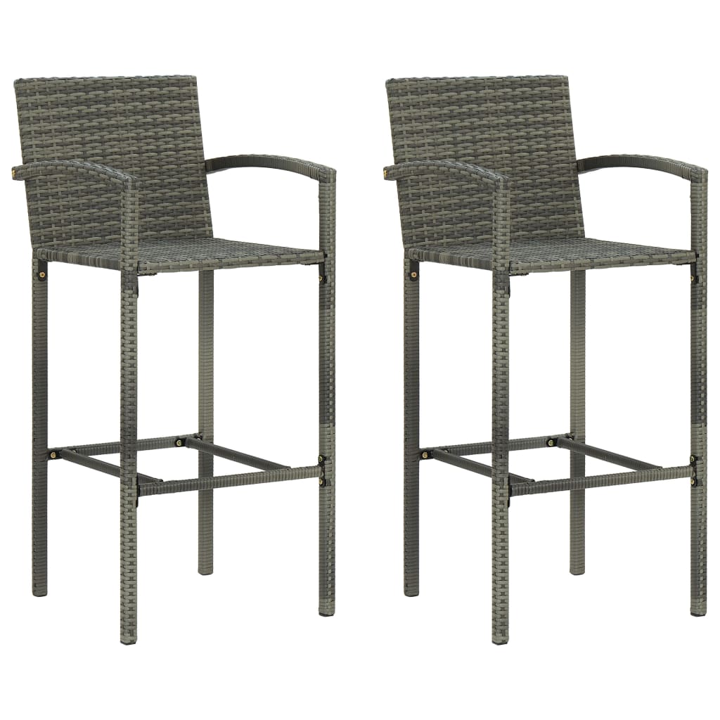 3-delige Tuinbarset poly rattan grijs is nu te koop bij PeponiXL, paradijselijk wonen!