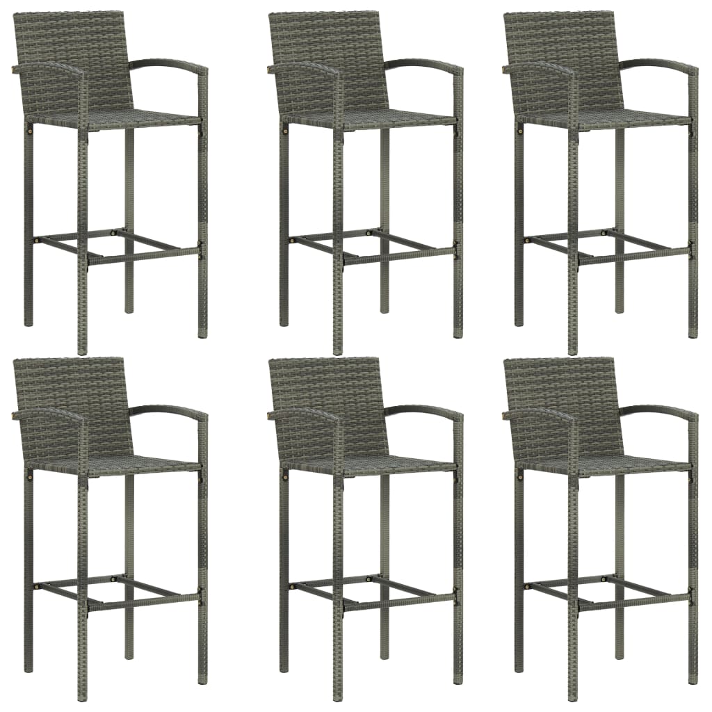 7-delige Tuinbarset poly rattan grijs is nu te koop bij PeponiXL, paradijselijk wonen!