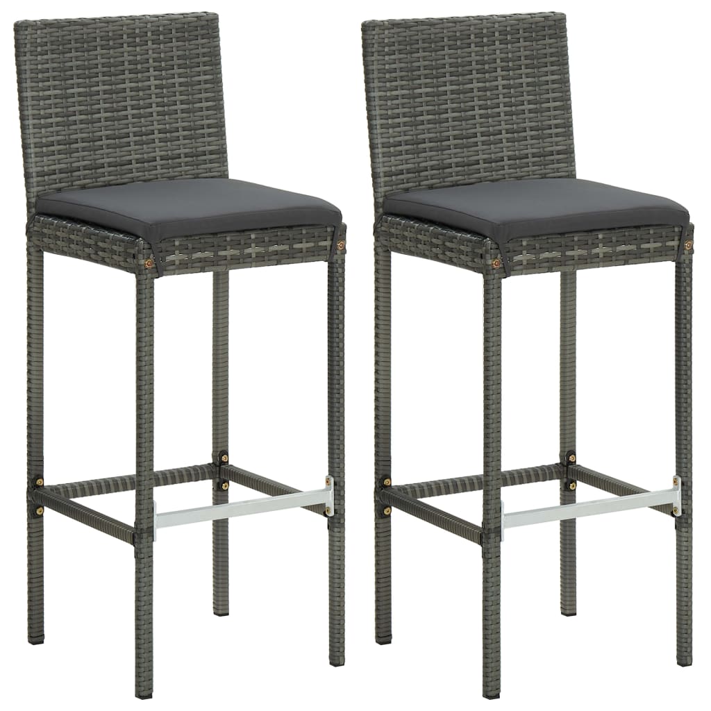3-delige Tuinbarset met kussens poly rattan grijs is nu te koop bij PeponiXL, paradijselijk wonen!