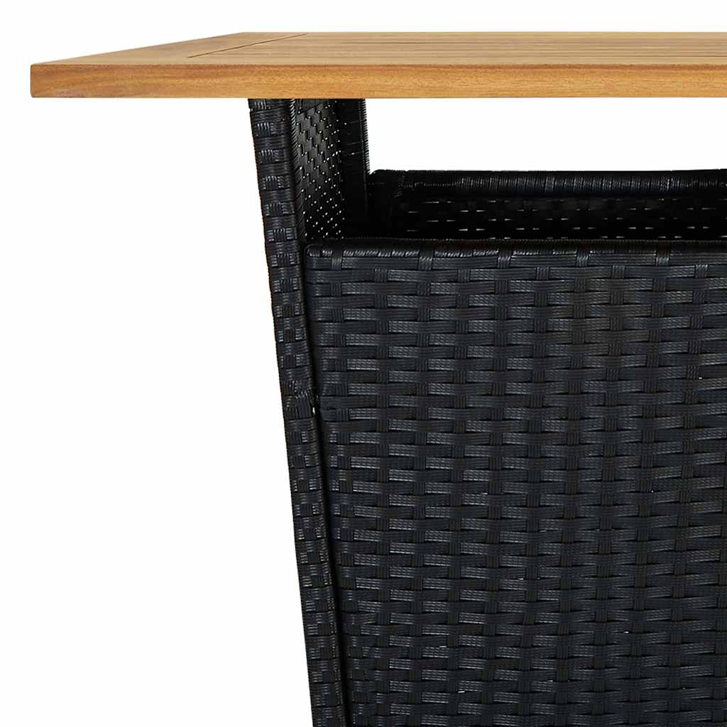 5-delige Tuinbarset met kussens poly rattan zwart is nu te koop bij PeponiXL, paradijselijk wonen!