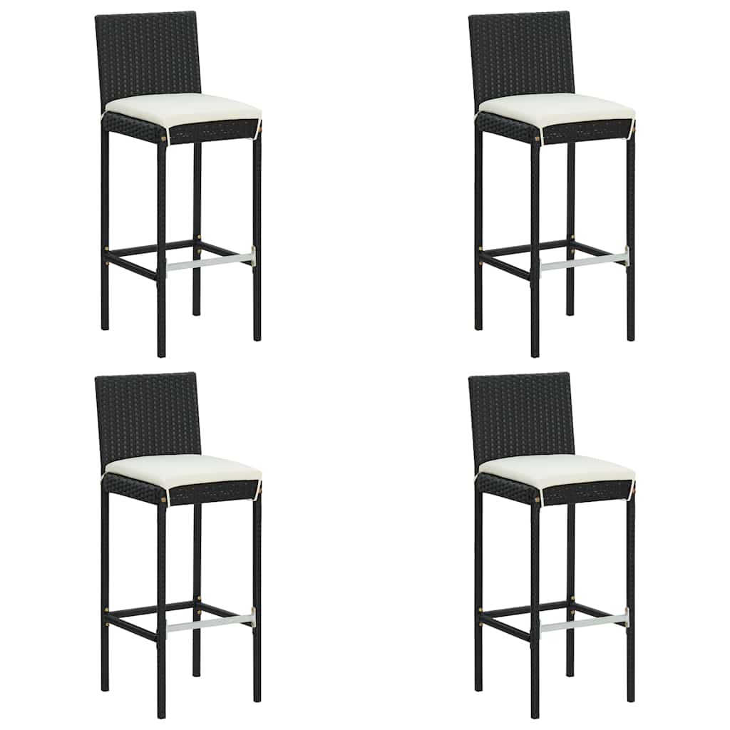 5-delige Tuinbarset met kussens poly rattan zwart is nu te koop bij PeponiXL, paradijselijk wonen!