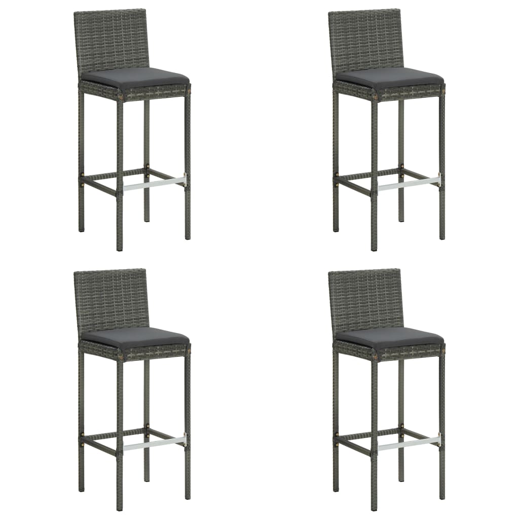 5-delige Tuinbarset met kussens poly rattan grijs is nu te koop bij PeponiXL, paradijselijk wonen!