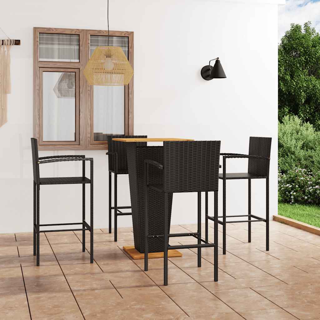5-delige Tuinbarset zwart is nu te koop bij PeponiXL, paradijselijk wonen!