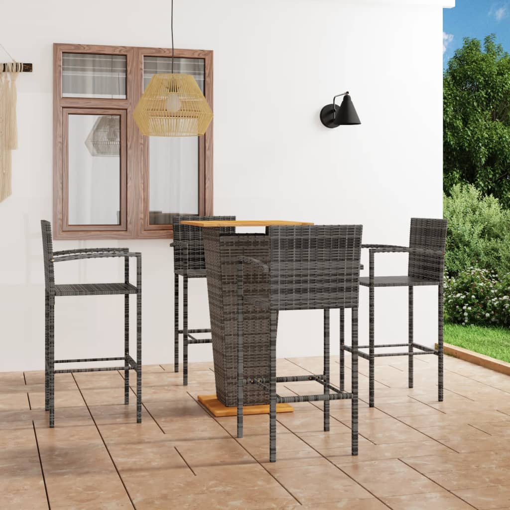 5-delige Tuinbarset grijs is nu te koop bij PeponiXL, paradijselijk wonen!