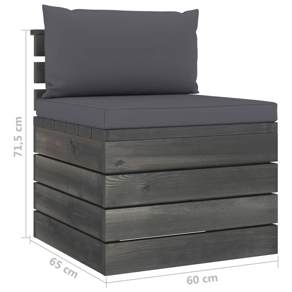 2-delige Loungeset met kussens pallet massief grenenhout is nu te koop bij PeponiXL, paradijselijk wonen!