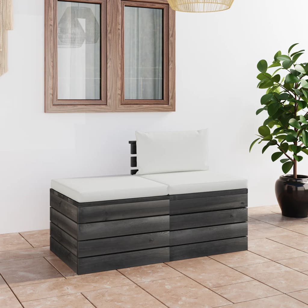 2-delige Loungeset met kussens pallet massief grenenhout is nu te koop bij PeponiXL, paradijselijk wonen!