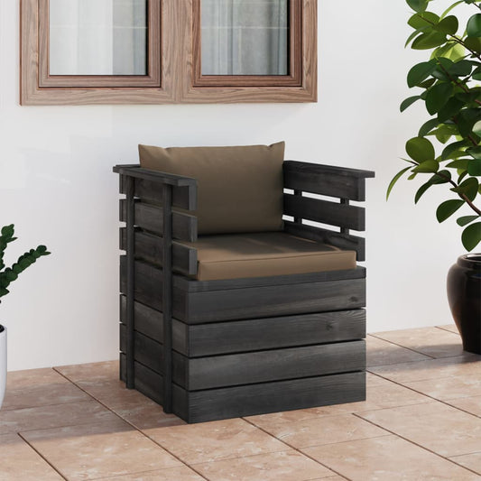 Tuinfauteuil met kussens pallet grenenhout is nu te koop bij PeponiXL, paradijselijk wonen!