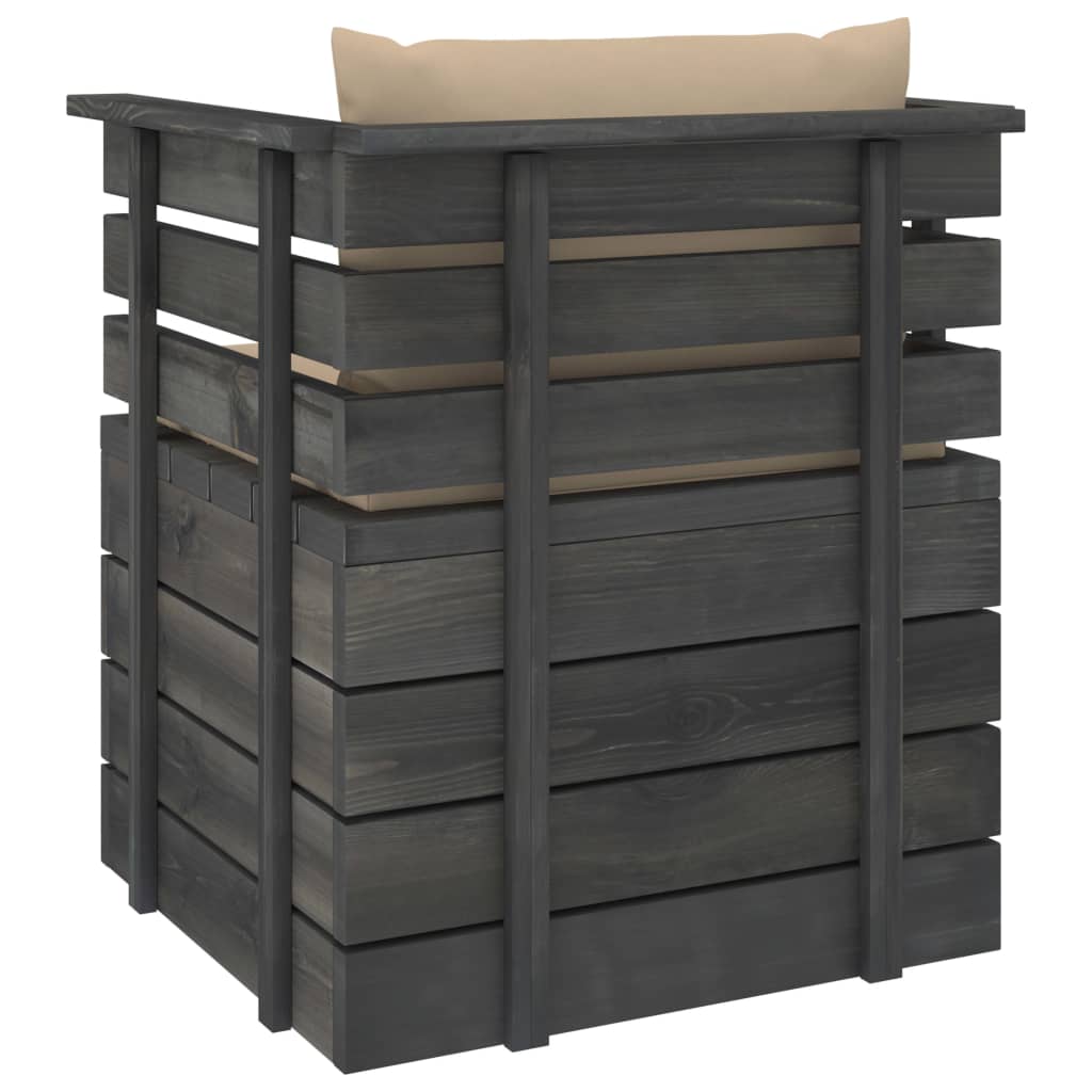 Tuinfauteuil met kussens pallet grenenhout is nu te koop bij PeponiXL, paradijselijk wonen!