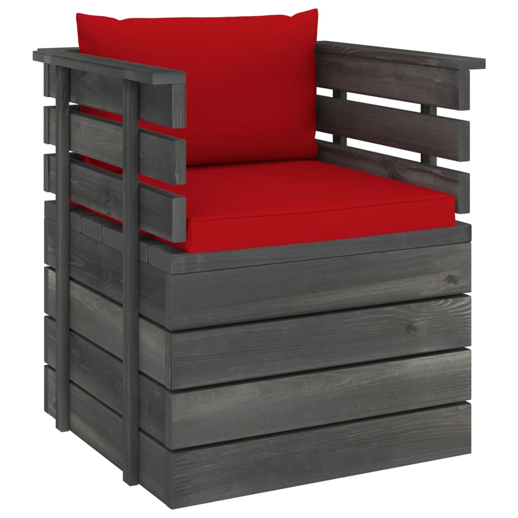 Tuinfauteuil met kussens pallet grenenhout is nu te koop bij PeponiXL, paradijselijk wonen!