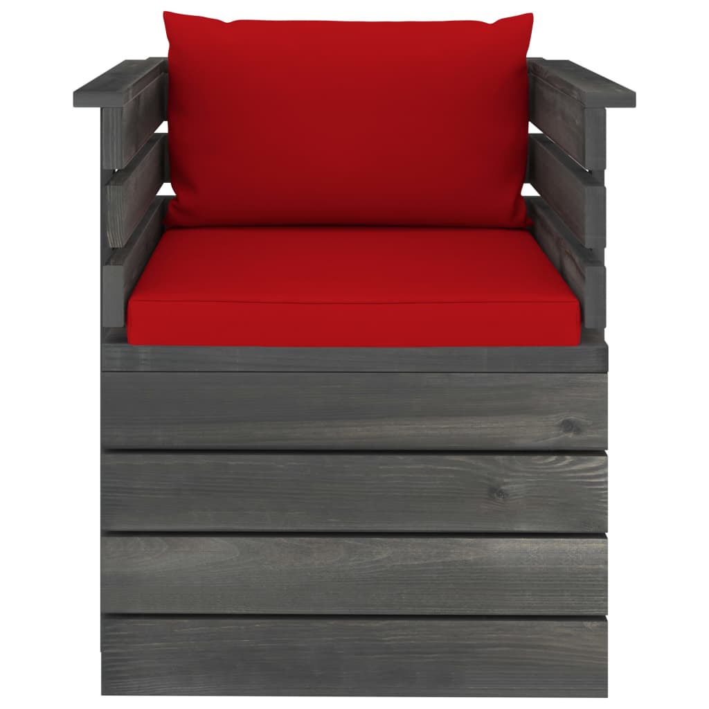 Tuinfauteuil met kussens pallet grenenhout is nu te koop bij PeponiXL, paradijselijk wonen!