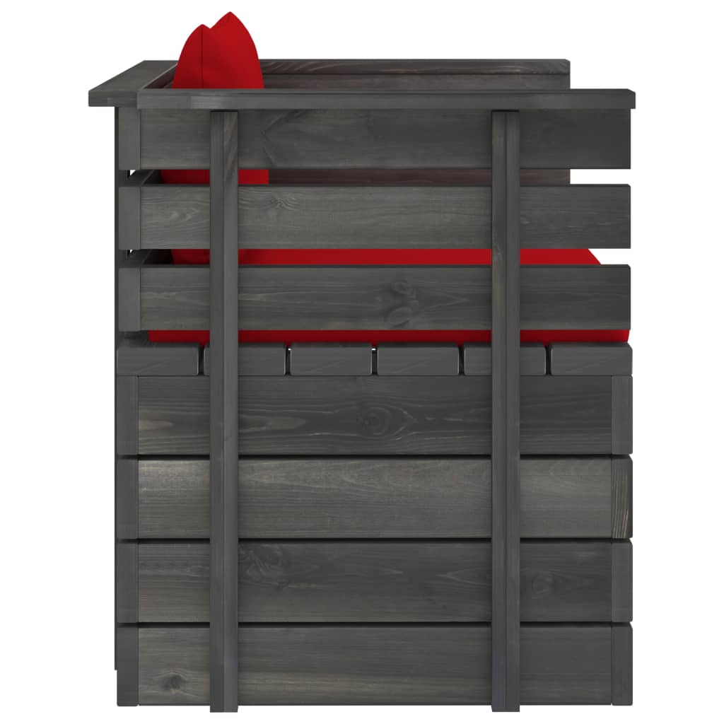 Tuinfauteuil met kussens pallet grenenhout is nu te koop bij PeponiXL, paradijselijk wonen!