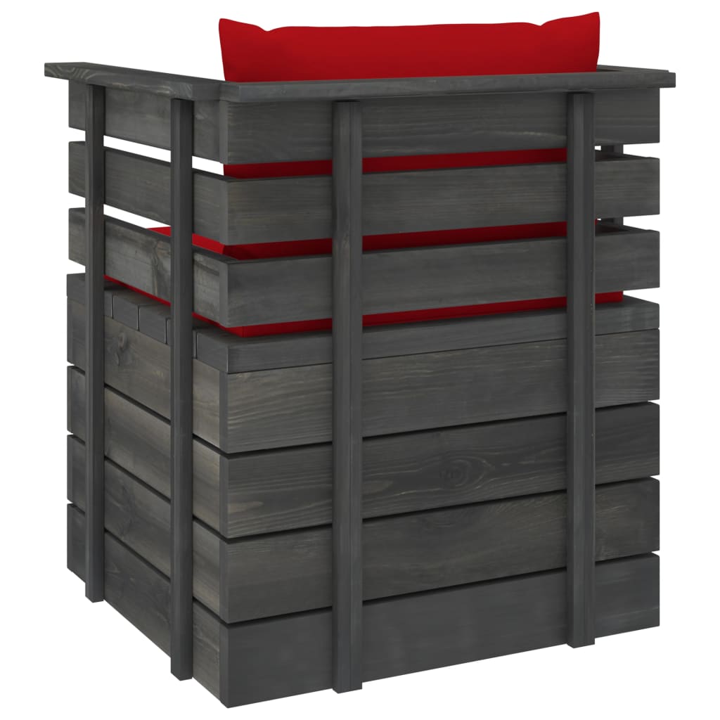 Tuinfauteuil met kussens pallet grenenhout is nu te koop bij PeponiXL, paradijselijk wonen!