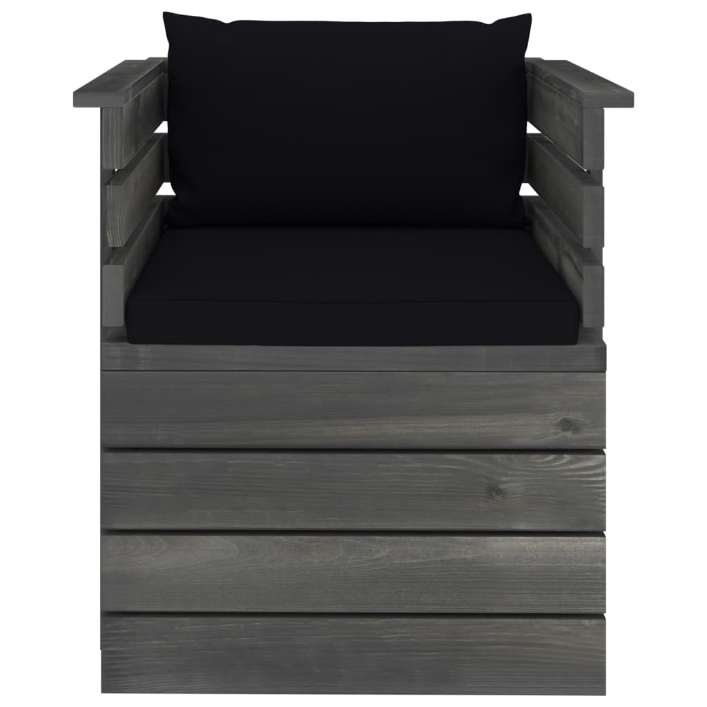 Tuinfauteuil met kussens pallet grenenhout is nu te koop bij PeponiXL, paradijselijk wonen!