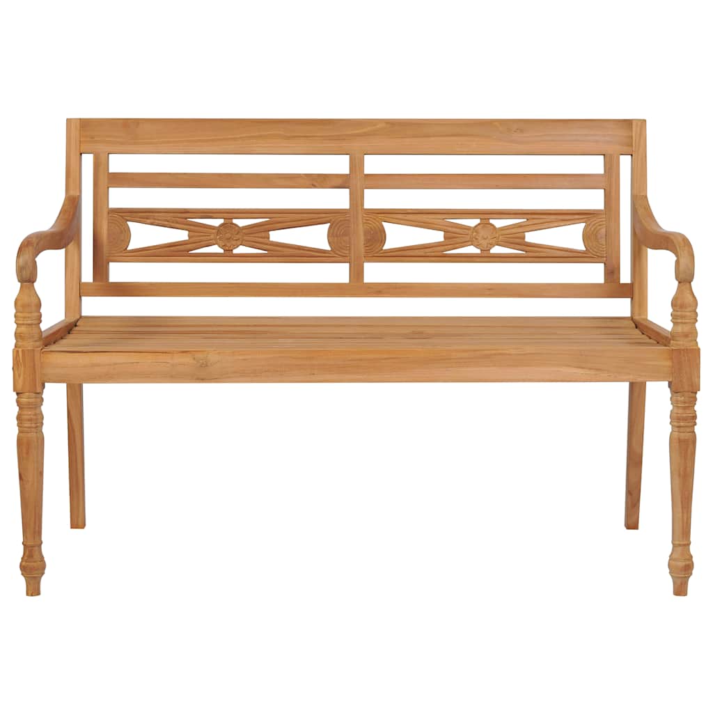 Bank Batavia met grijs kussen 120 cm massief teakhout