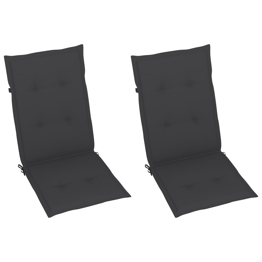 Tuinstoelen 2 st met antracietkleurige kussens massief teakhout is nu te koop bij PeponiXL, paradijselijk wonen!
