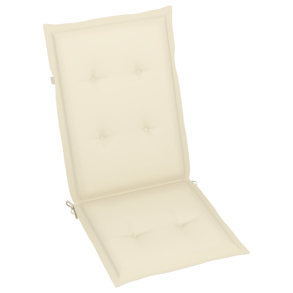 Tuinstoelen 2 st met crèmekleurige kussens massief teakhout is nu te koop bij PeponiXL, paradijselijk wonen!