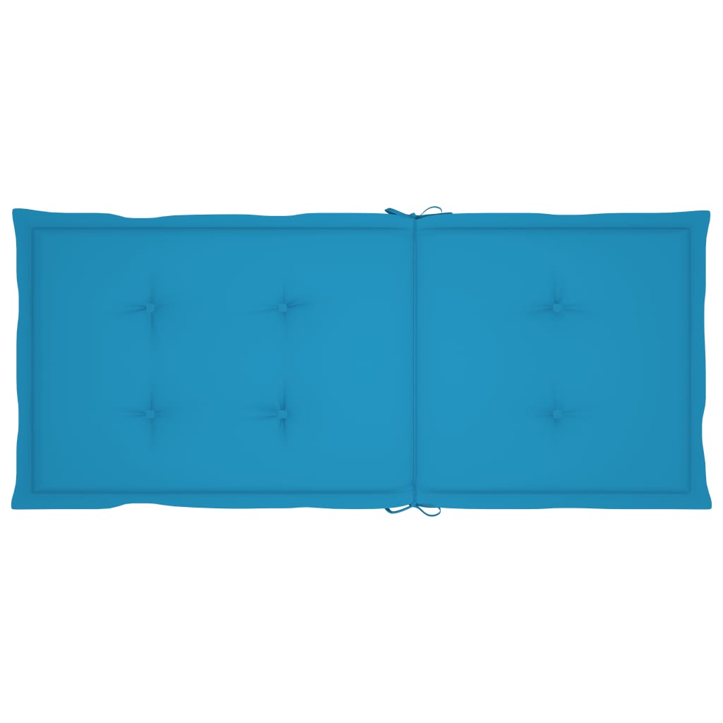 Tuinstoelen 2 st met blauwe kussens massief teakhout is nu te koop bij PeponiXL, paradijselijk wonen!
