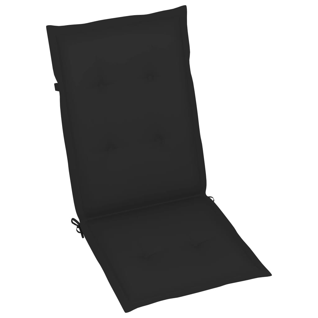Tuinstoelen 2 st met zwarte kussens massief teakhout is nu te koop bij PeponiXL, paradijselijk wonen!