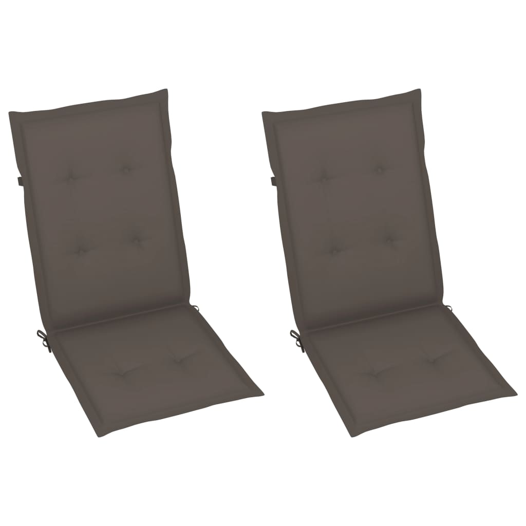 Tuinstoelen 2 st met taupe kussens massief teakhout is nu te koop bij PeponiXL, paradijselijk wonen!