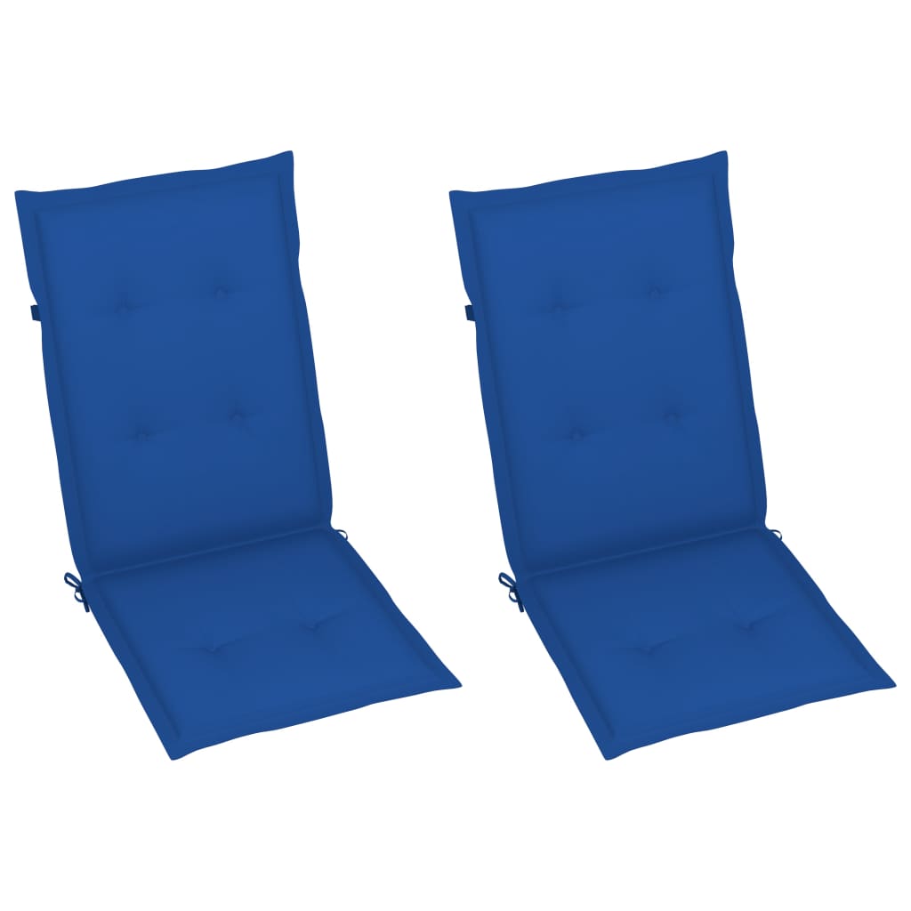Tuinstoelen 2 st met koningsblauwe kussens massief teakhout is nu te koop bij PeponiXL, paradijselijk wonen!