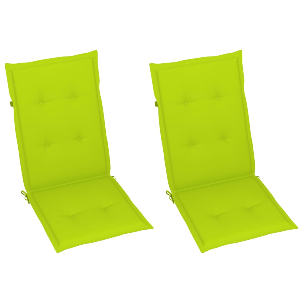 Tuinstoelen 2 st met heldergroene kussens massief teakhout is nu te koop bij PeponiXL, paradijselijk wonen!