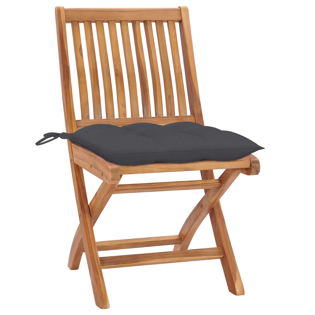 Tuinstoelen 2 st met antracietkleurige kussens massief teakhout is nu te koop bij PeponiXL, paradijselijk wonen!