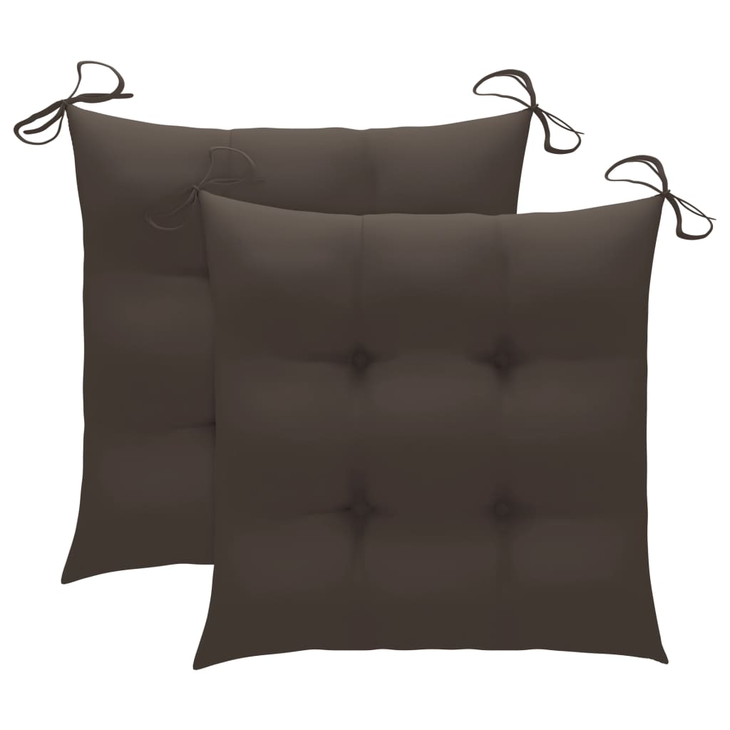 Tuinstoelen 2 st met taupe kussens massief teakhout is nu te koop bij PeponiXL, paradijselijk wonen!