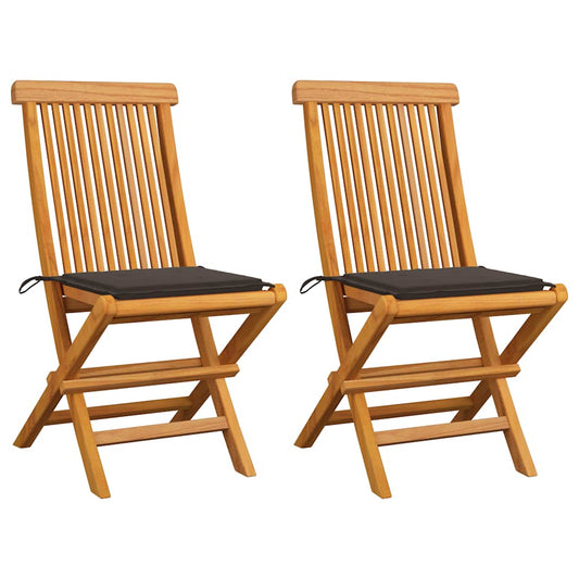 Tuinstoelen 2 st met taupe kussens massief teakhout is nu te koop bij PeponiXL, paradijselijk wonen!