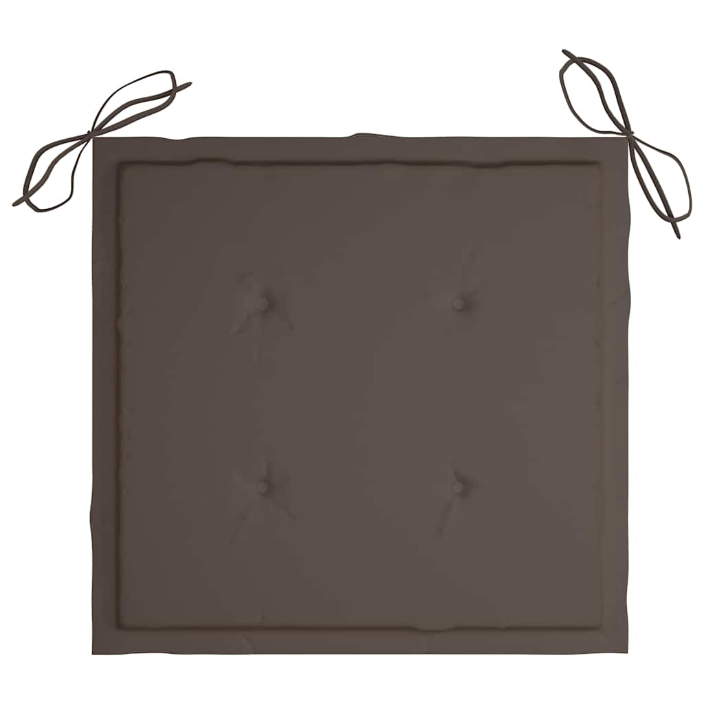 Tuinstoelen 2 st met taupe kussens massief teakhout is nu te koop bij PeponiXL, paradijselijk wonen!