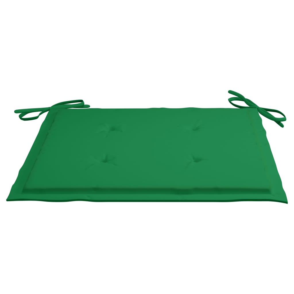 Tuinstoelen 2 st met groene kussens massief teakhout is nu te koop bij PeponiXL, paradijselijk wonen!