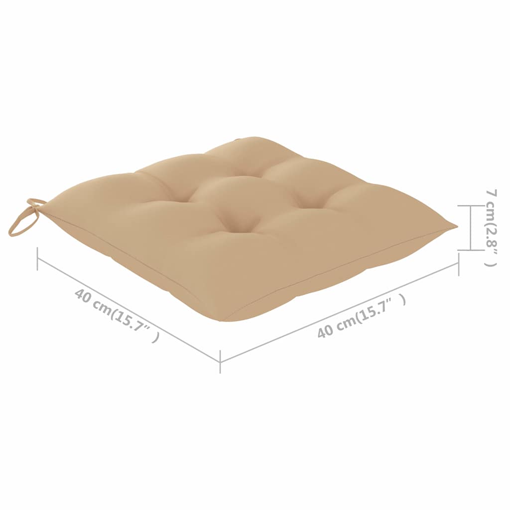 Tuinstoelen 3 st met beige kussens massief teakhout is nu te koop bij PeponiXL, paradijselijk wonen!