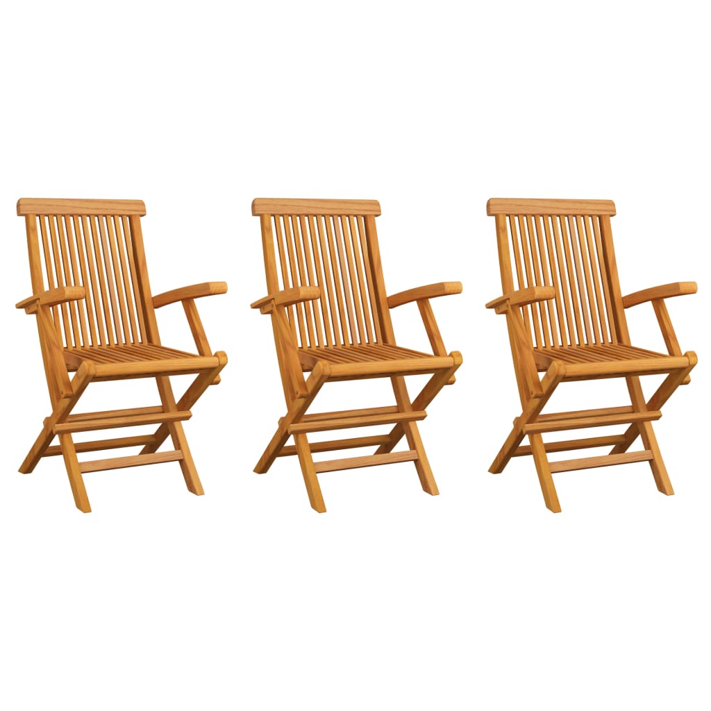 Tuinstoelen 3 st met lichtblauwe kussens massief teakhout is nu te koop bij PeponiXL, paradijselijk wonen!