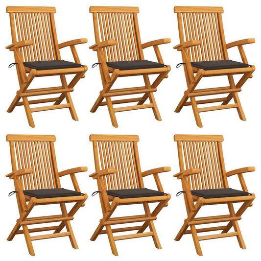 Tuinstoelen 6 st met taupe kussens massief teakhout is nu te koop bij PeponiXL, paradijselijk wonen!