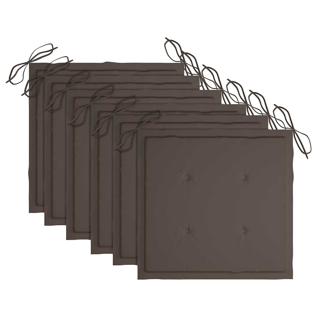 Tuinstoelen 6 st met taupe kussens massief teakhout is nu te koop bij PeponiXL, paradijselijk wonen!